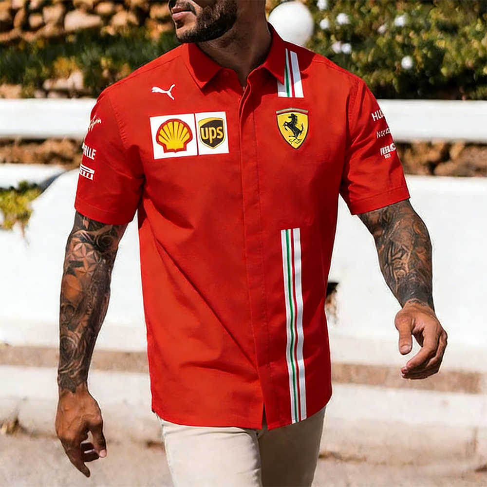 Men's Retro Racing Cars Scuderia Ferrari Team Shirt 