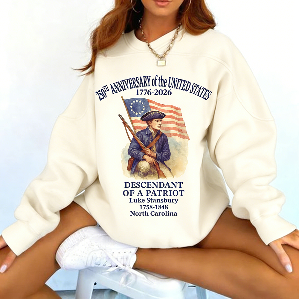 Women's 250th America Anniversary Print Casual SPullover Long-Sleeved Sweatshirt 