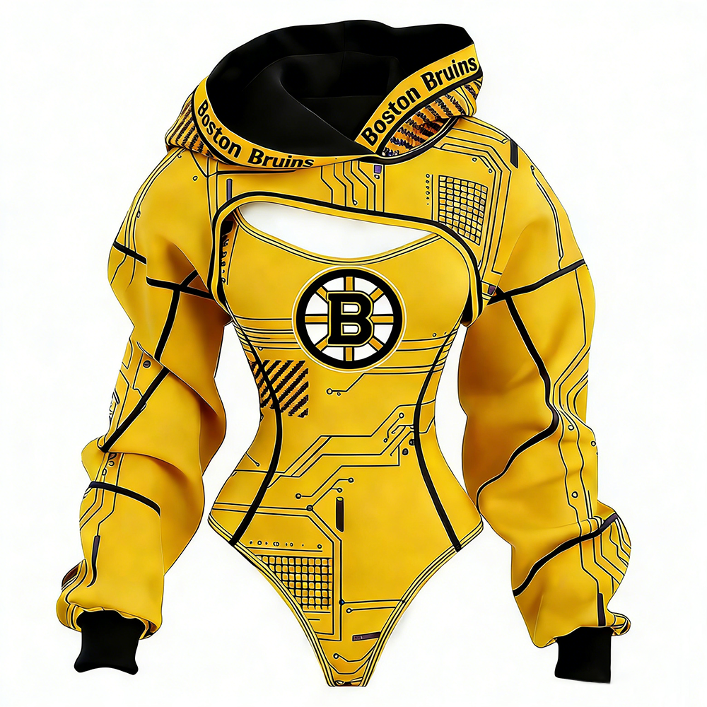 Women's Boston Bruins Team Hockey Shrug Hoodie & Bodysuit Two-Piece Set