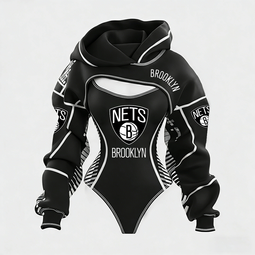 Women's Brooklyn Nets Basketball Team Digital Print Irregular Cut Suit