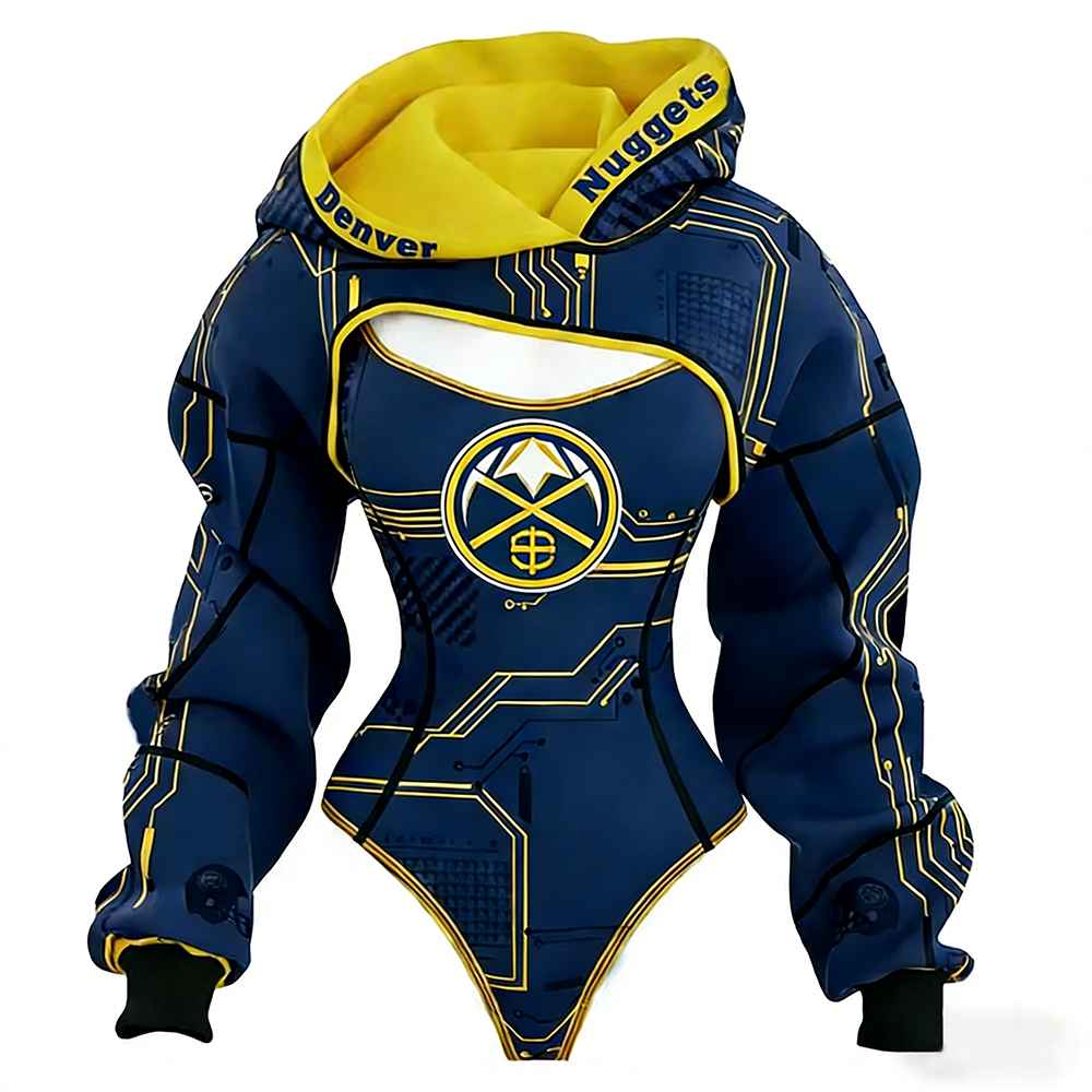Women's Denver Nuggets Basketball Team Digital Print Irregular Cut Suit