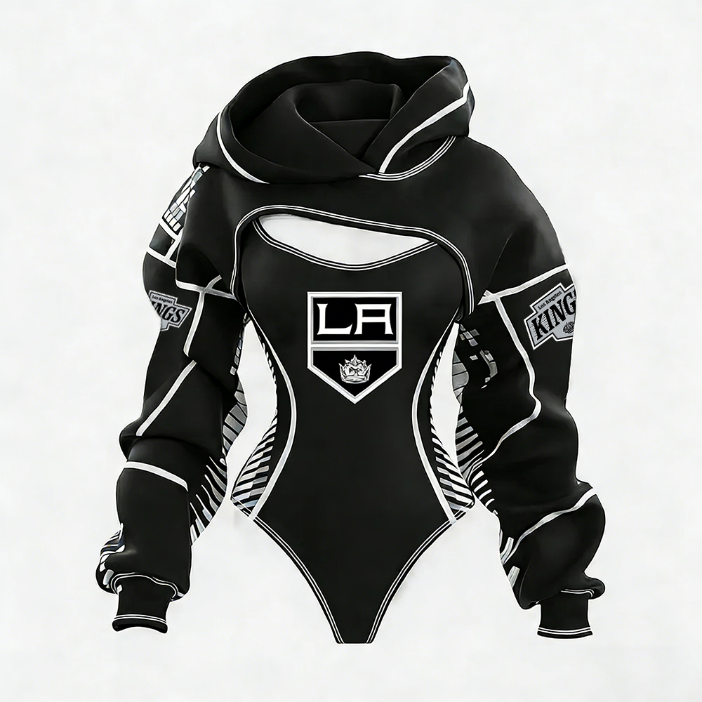 Women's Los Angeles King Team Hockey Shrug Hoodie & Bodysuit Two-Piece Set