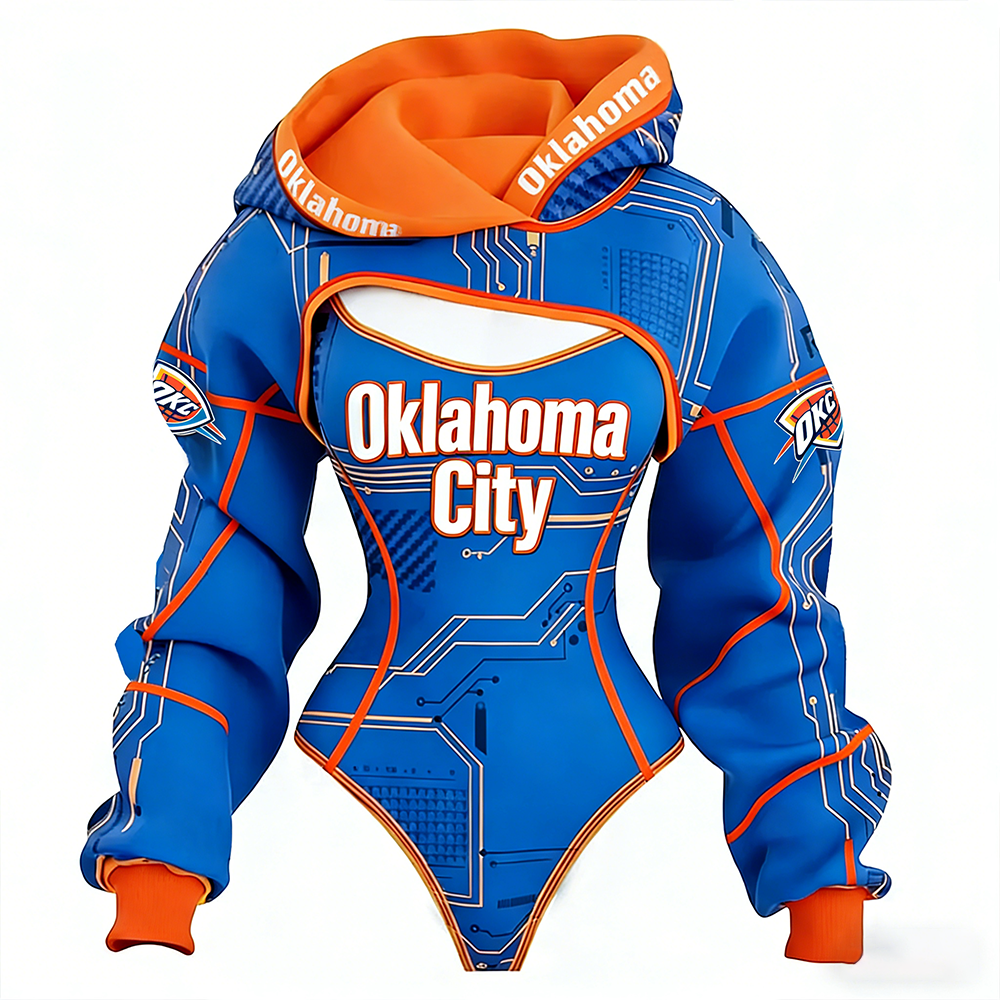 Women's Oklahoma City Basketball Team Digital Print Irregular Cut Suit