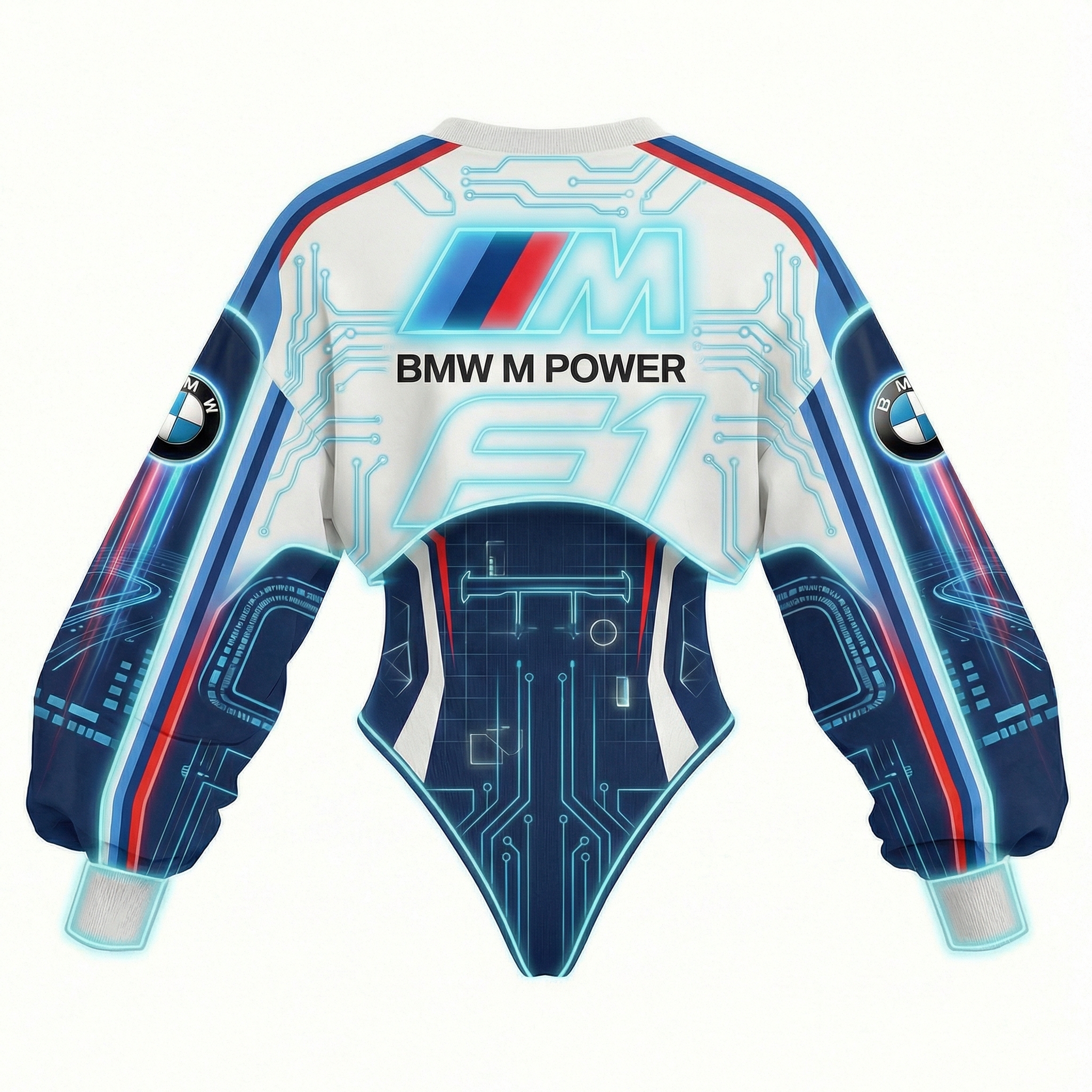 Women's Racing Team Logo Digitally Printed Tights Irregular Sweatshirt Set