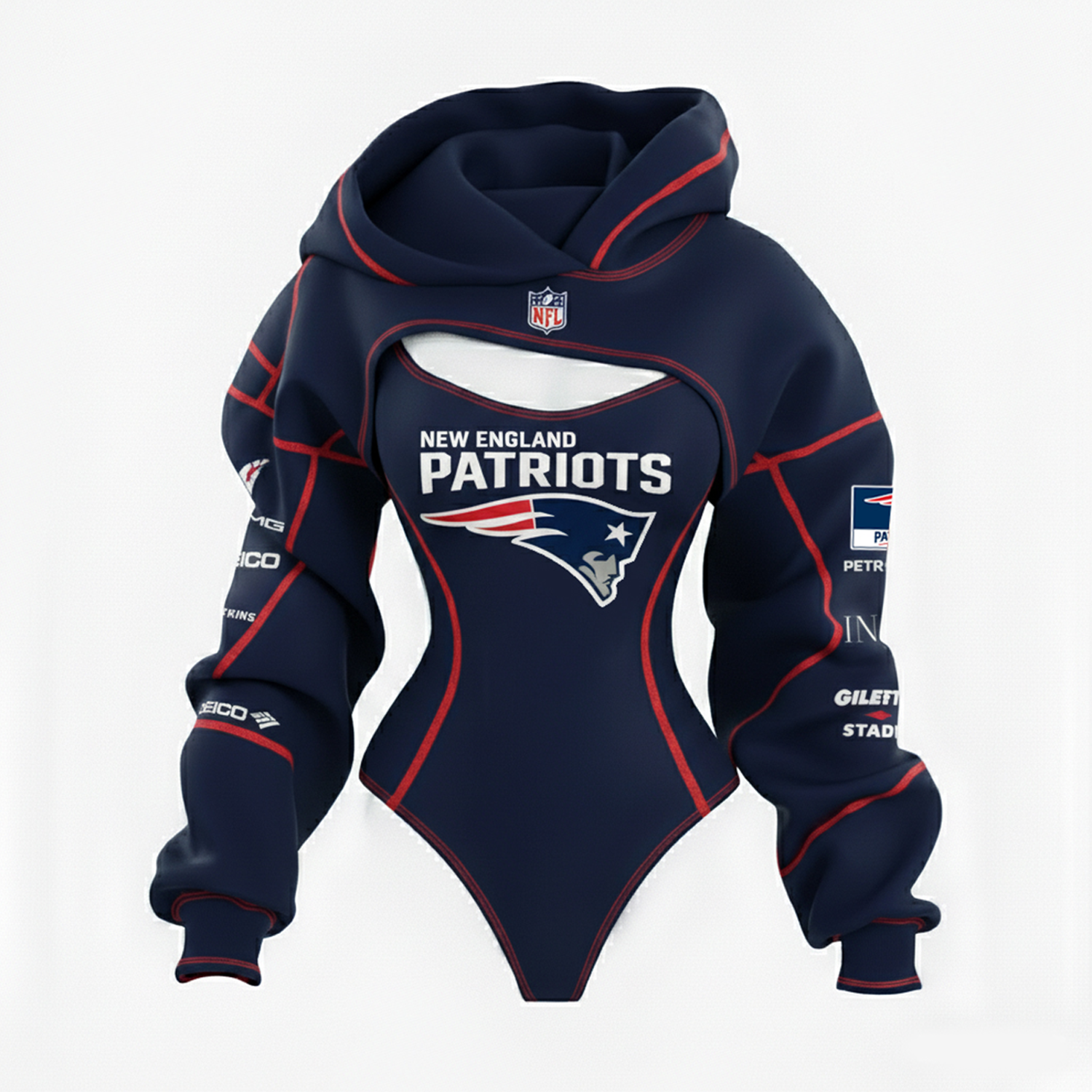 2026 New Women's Rugby Team Logo Digital Print Irregular Cut Suit