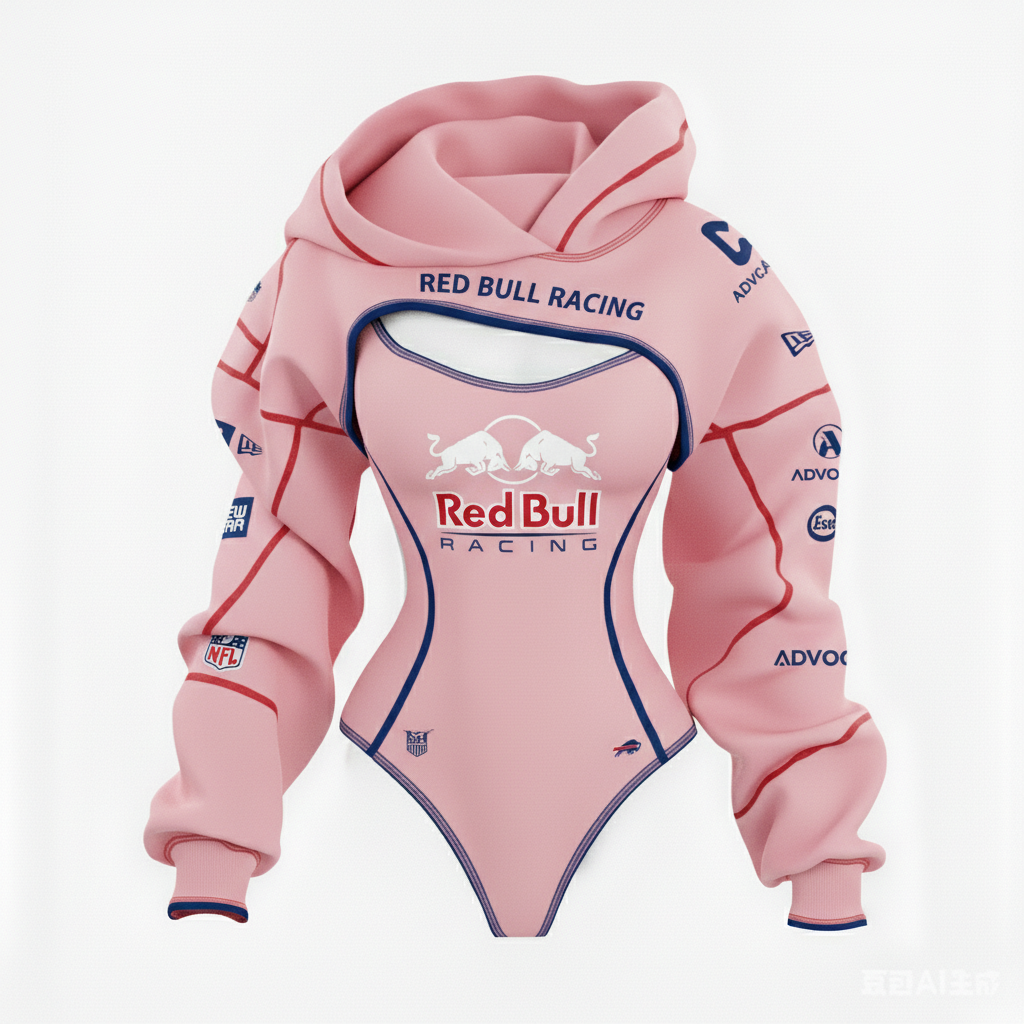 Women's Racing Team Logo Digital Print Irregular Cut Suit