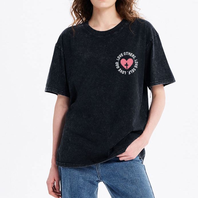 Love God Love Others Love Self Christian Washed T-Shirt
