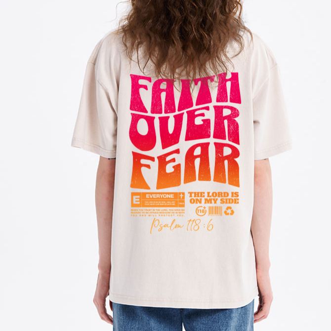 Faith Over Fear Christian Washed T-Shirt