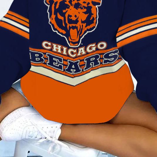 [Copy]Vintage New Orleans Saints Football Print V-neck Long-Sleeve Sweatshirt