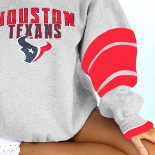 [Copy]Vintage Chicago Bears Football Print V-neck Long-Sleeve Sweatshirt