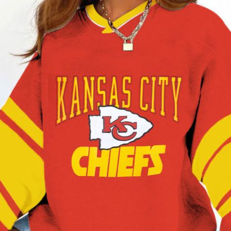 [Copy]Vintage Minnesota Vikings Football Print V-neck Long-Sleeve Sweatshirt