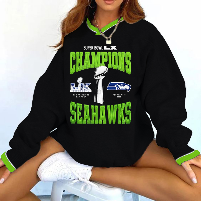 Seattle Seahawks 2026 Super Bowl LX Champions Print Sweatshirt
