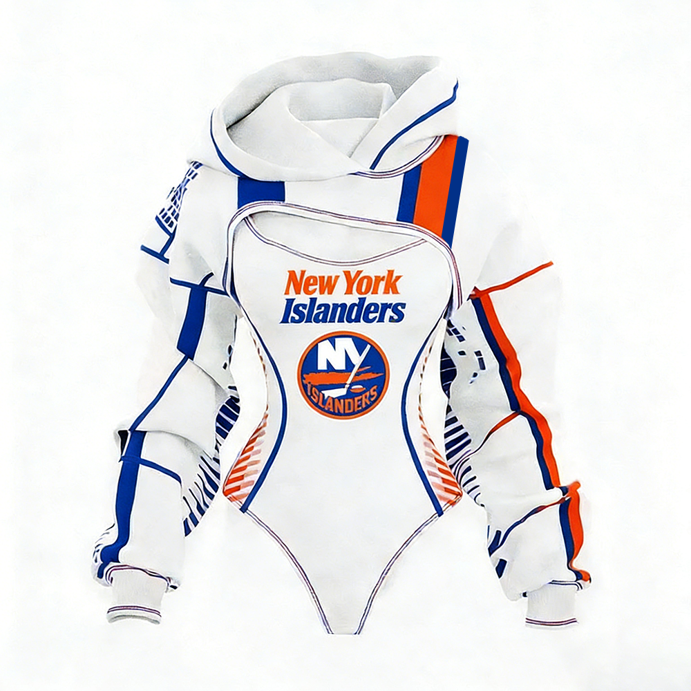 Women's New York IslandeTeam Hockey Shrug Hoodie & Bodysuit Two-Piece Set