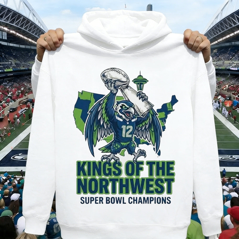 King Of The North West Super Bowl Champions Seattle Seahawks Mascot Shirt