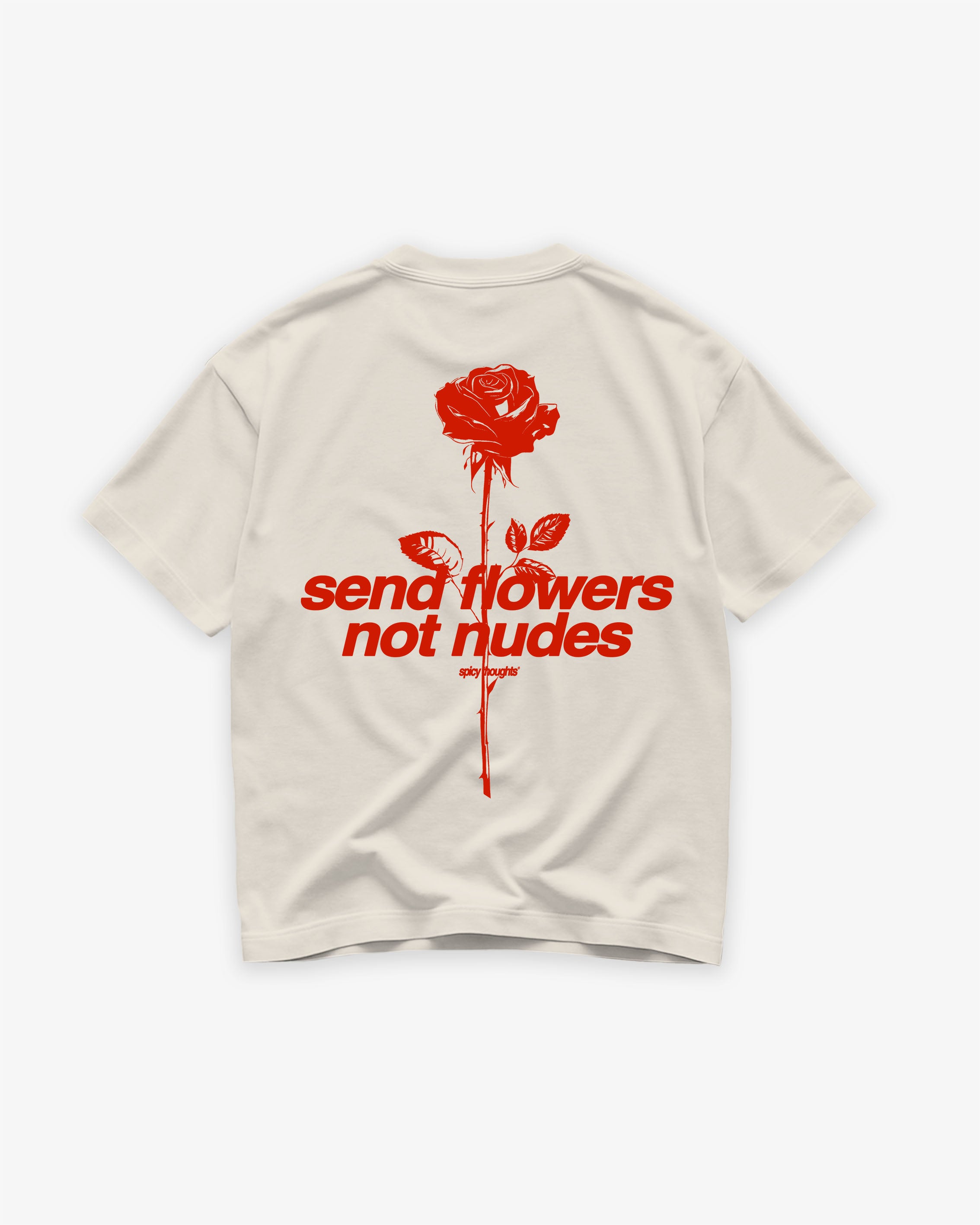 Heavy Oversized Tee - Send Flowers Not Nudes