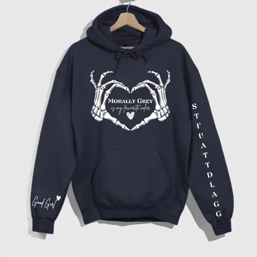 Morally Grey Dark Romance Cotton Hooded Sweatshirt