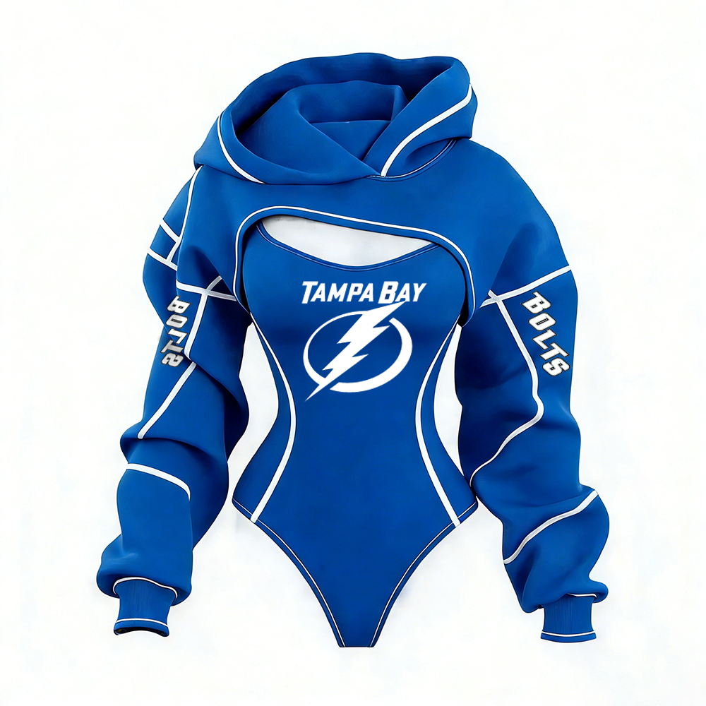 Women's Tampa Bay Lightning Team Hockey Shrug Hoodie & Bodysuit Two-Piece Set