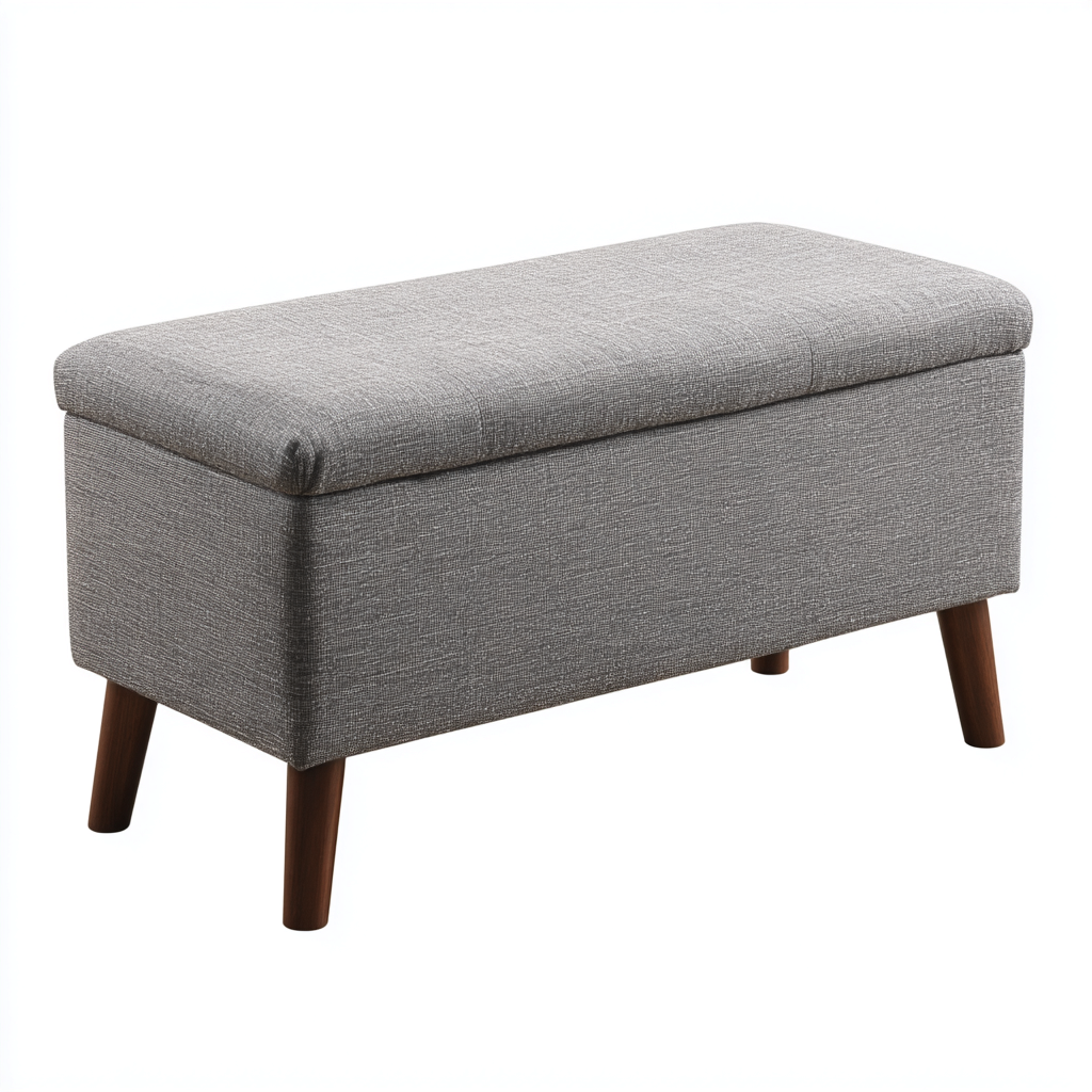 Banc de lit en tissu 100x40x45 cm - gris - design moderne-Luxeero