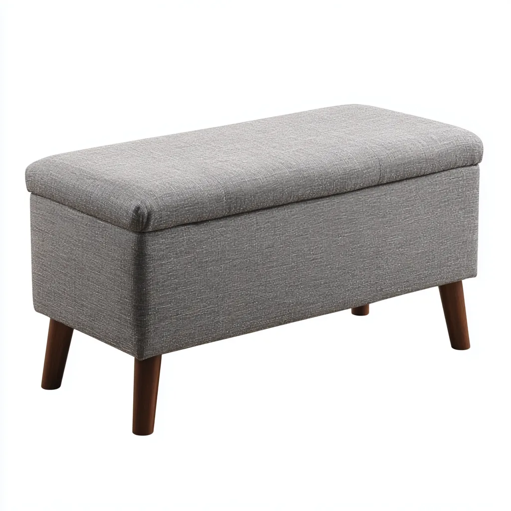 Banc de lit en tissu 100x40x45 cm - gris - design moderne-Luxeero