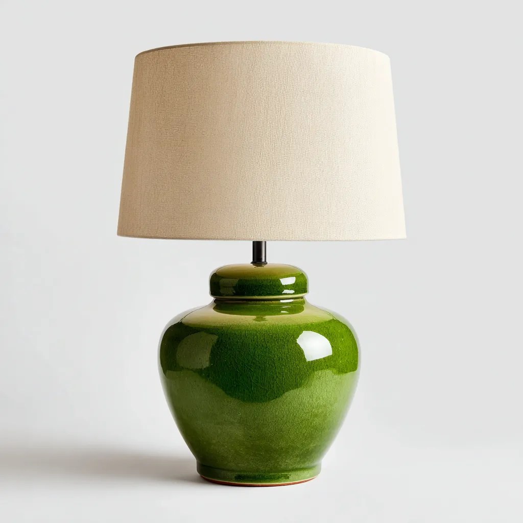 Lampe de table céramique 35x35x50 cm - vert - design contemporain-Luxeero