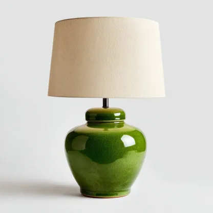 Lampe de table céramique 35x35x50 cm - vert - design contemporain-Luxeero