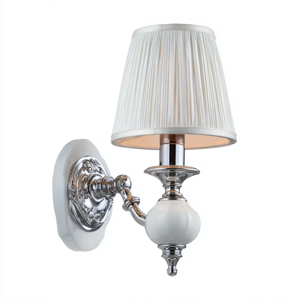 Applique murale métal 20x15x30 cm - blanc-argent - design classique-Luxeero