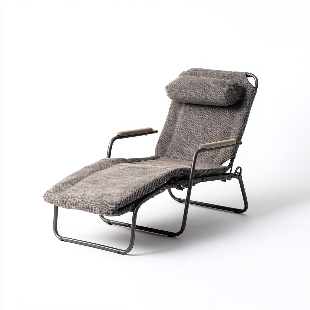 Chaise longue tissu 170x60x95 cm - gris - design relax pour extérieur-Luxeero