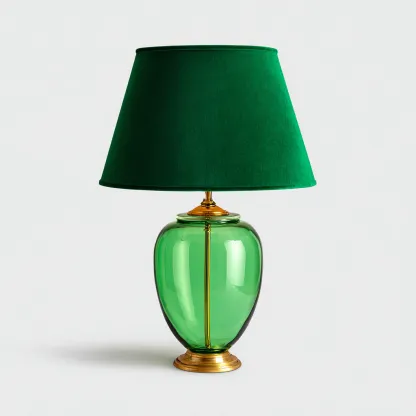 Lampe de table verre 38x38x62 cm - vert-or - style classique-Luxeero