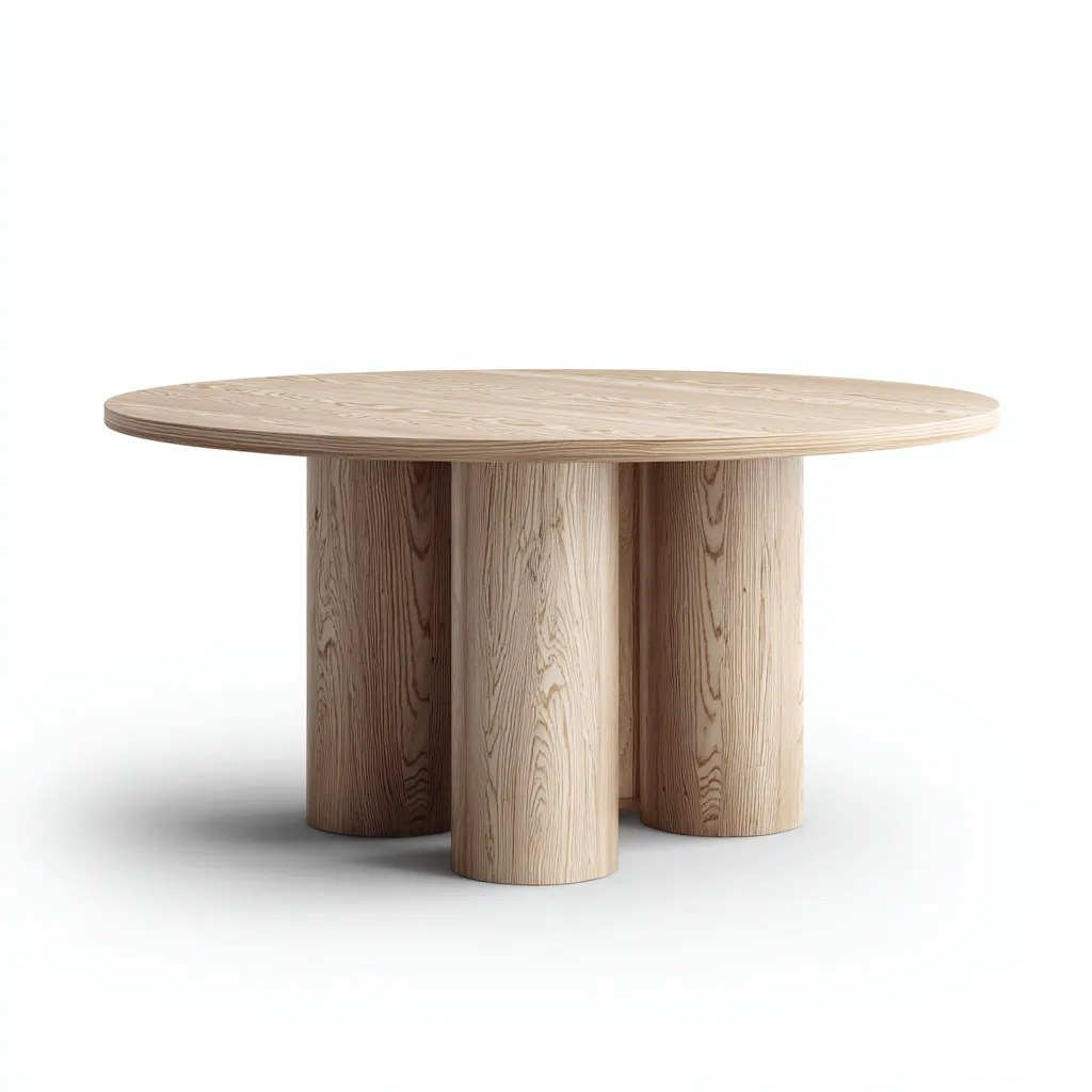 Table à manger bois 150x150x75 cm - bois clair - design contemporain-Luxeero