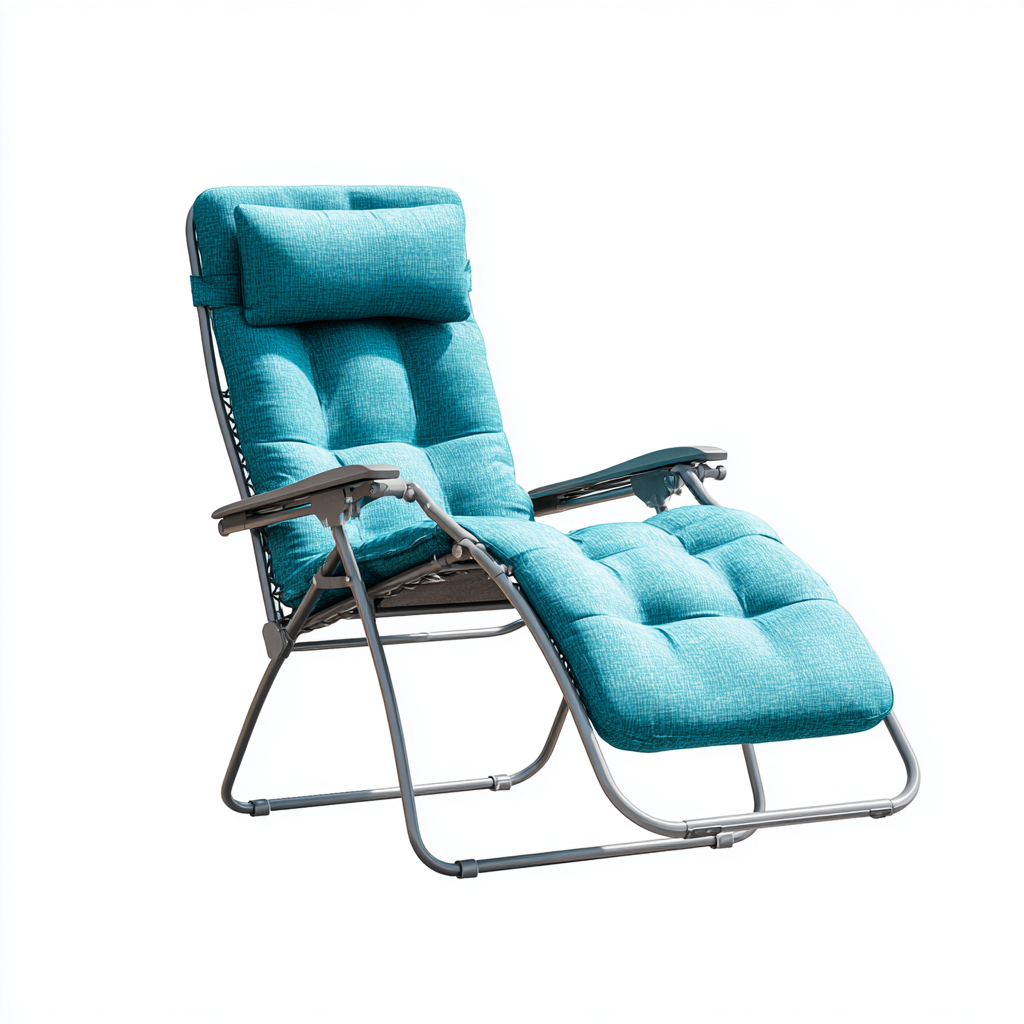 Chaise longue métal 165x65x110 cm - bleu - design extérieur inclinable-Luxeero