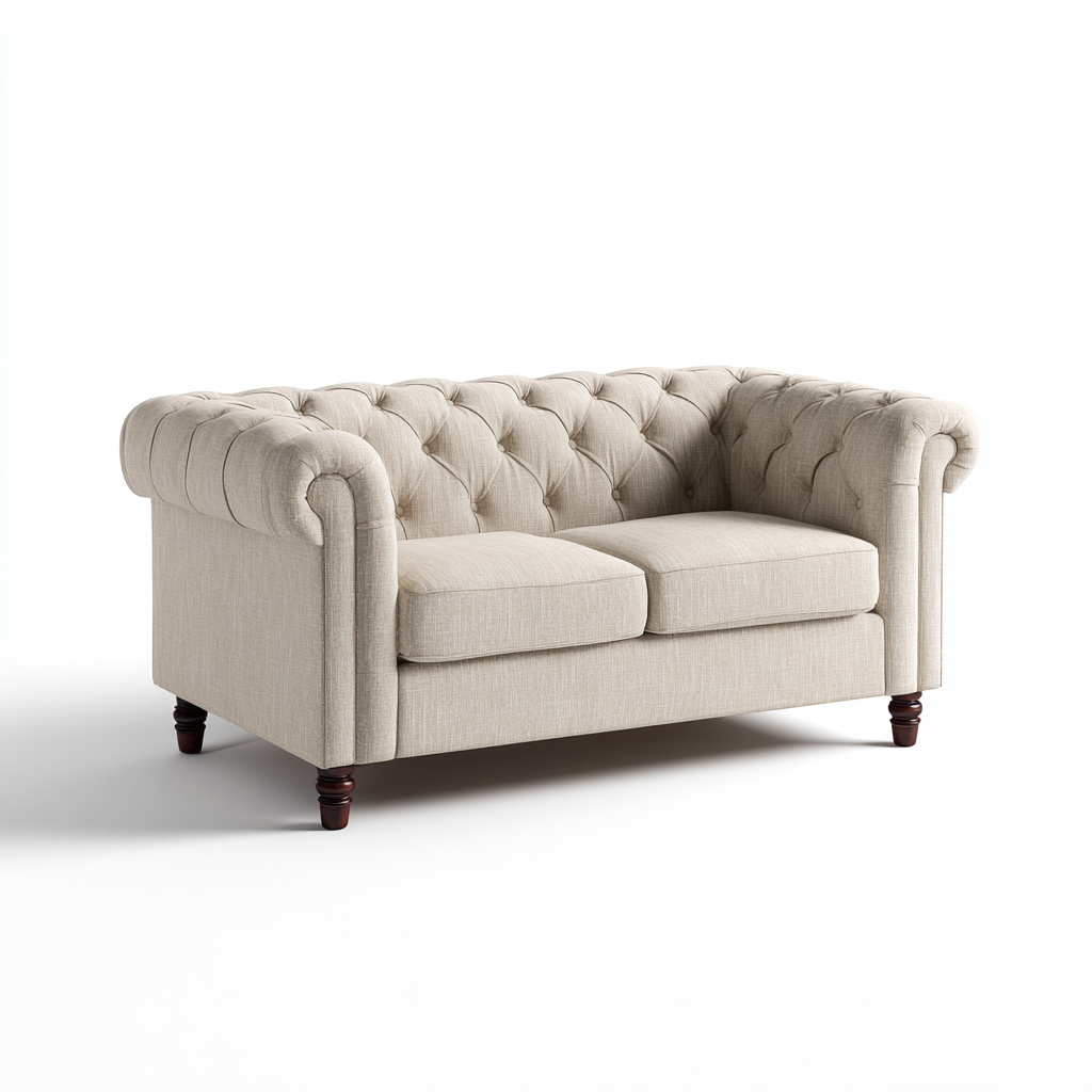 Canapé droit tissu 150x85x78 cm - beige - design classique-Luxeero