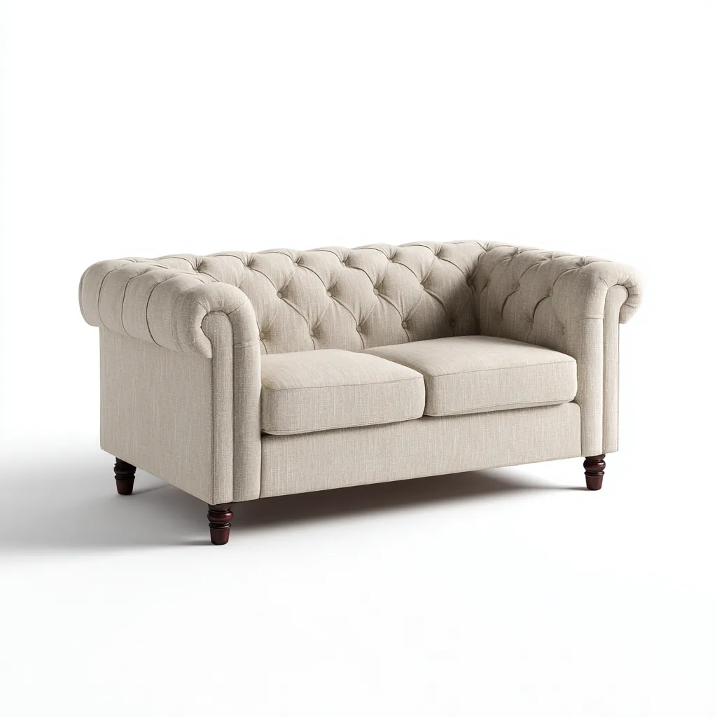 Canapé droit tissu 150x85x78 cm - beige - design classique-Luxeero