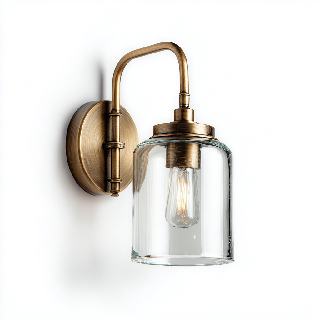 Applique murale métal et verre 17x12x28 cm bronze-translucide - design classique-Luxeero