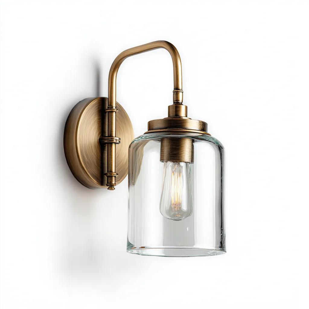 Applique murale métal et verre 17x12x28 cm bronze-translucide - design classique-Luxeero