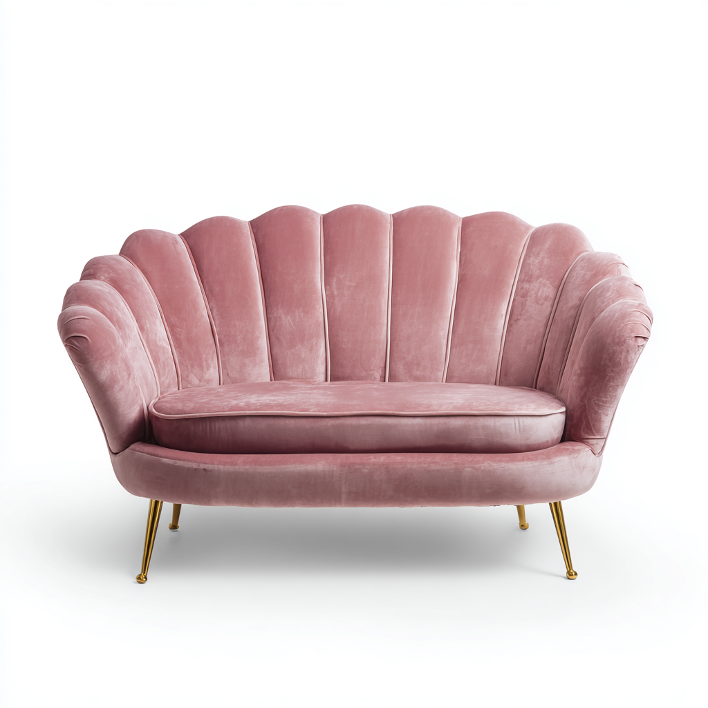 Canapé droit velours 150x85x90 cm rose style moderne-Luxeero