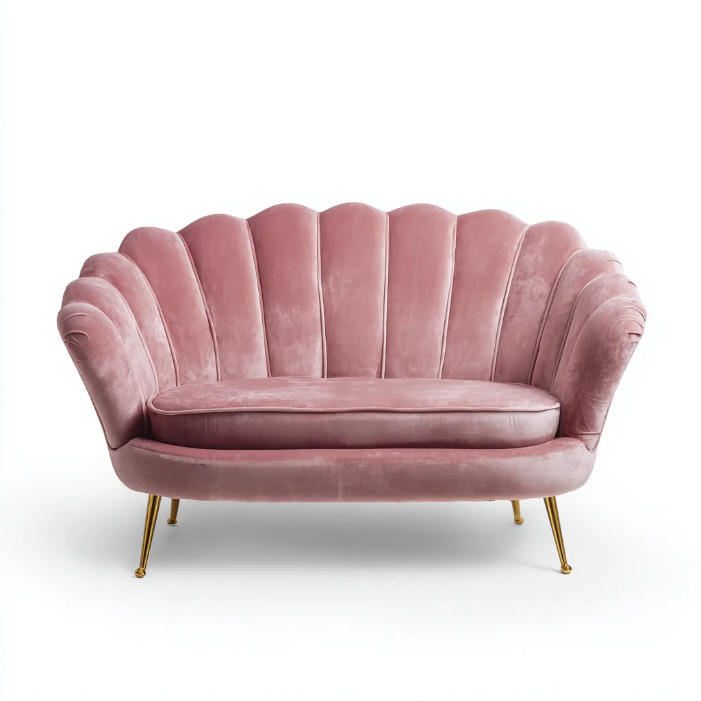 Canapé droit velours 150x85x90 cm rose style moderne-Luxeero