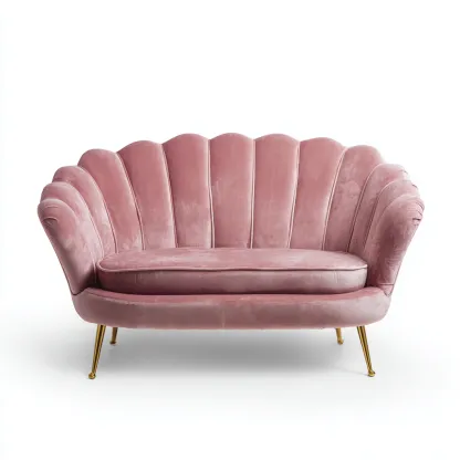 Canapé droit velours 150x85x90 cm rose style moderne-Luxeero