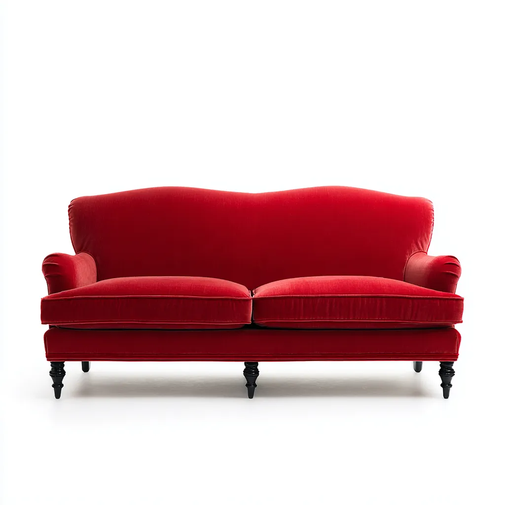 Canapé droit tissu 210x90x88 cm rouge style classique-Luxeero