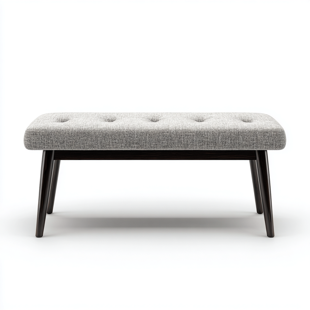 Banc de lit rembourré 100x40x45 cm - gris-bois foncé - style moderne - pour chambre-Luxeero