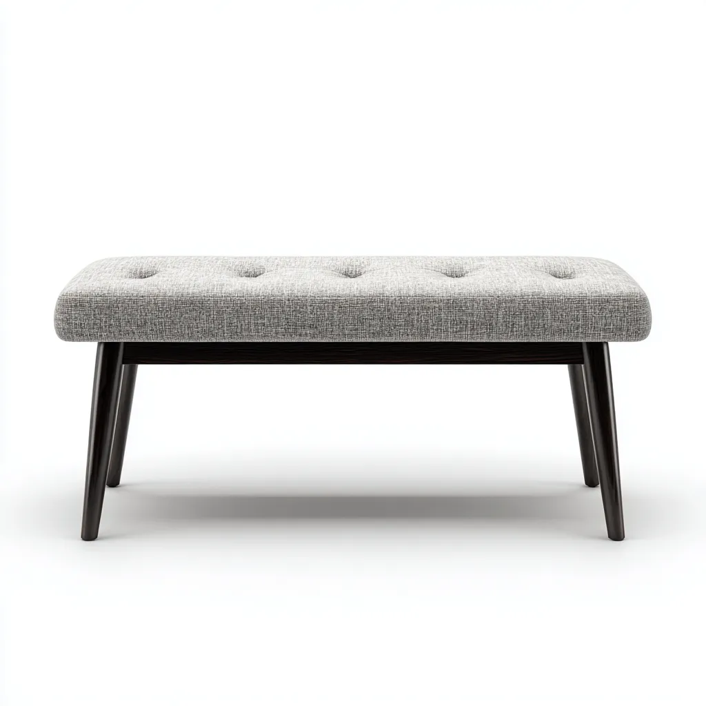Banc de lit rembourré 100x40x45 cm - gris-bois foncé - style moderne - pour chambre-Luxeero