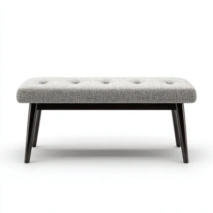 Banc de lit rembourré 100x40x45 cm - gris-bois foncé - style moderne - pour chambre-Luxeero