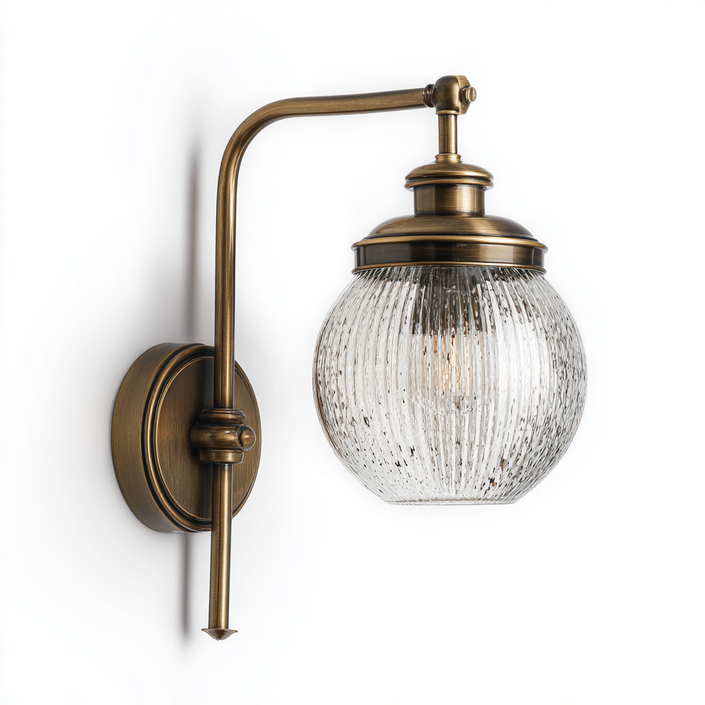 Applique murale verre métal 20x14x28 cm - bronze-transparente - design classique-Luxeero