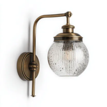 Applique murale verre métal 20x14x28 cm - bronze-transparente - design classique-Luxeero