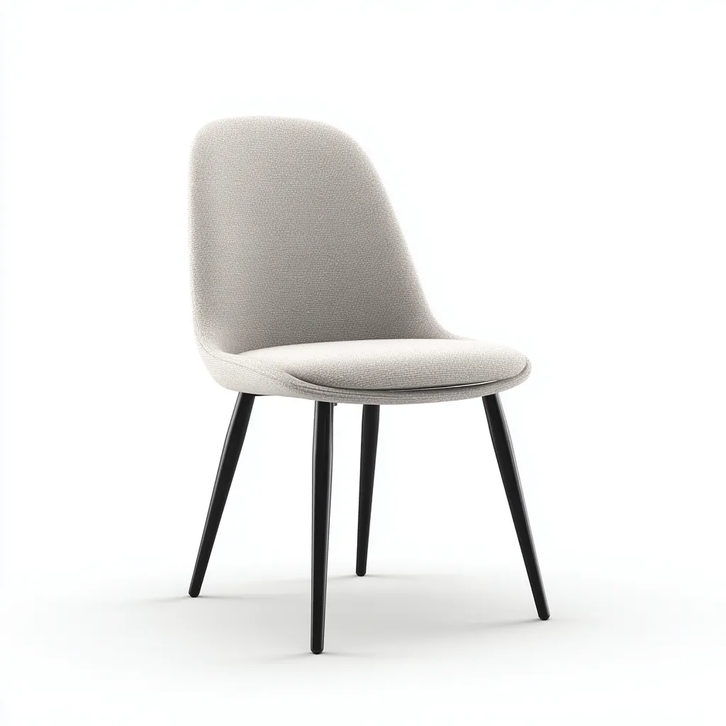 Chaise de salle à manger tissu-métal 48x55x85 cm blanc-noir design moderne-Luxeero