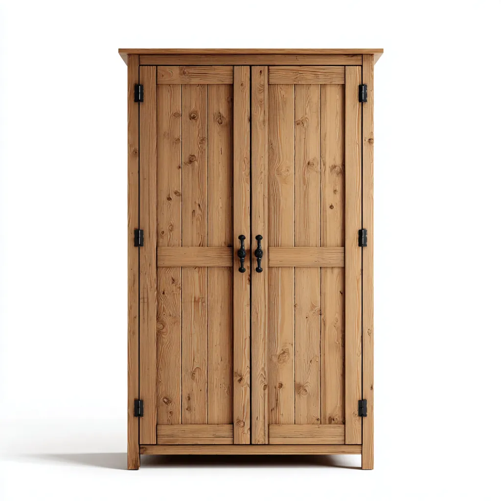 Armoire bois 110x50x180 cm - bois - style rustique-Luxeero