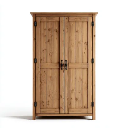 Armoire bois 110x50x180 cm - bois - style rustique-Luxeero