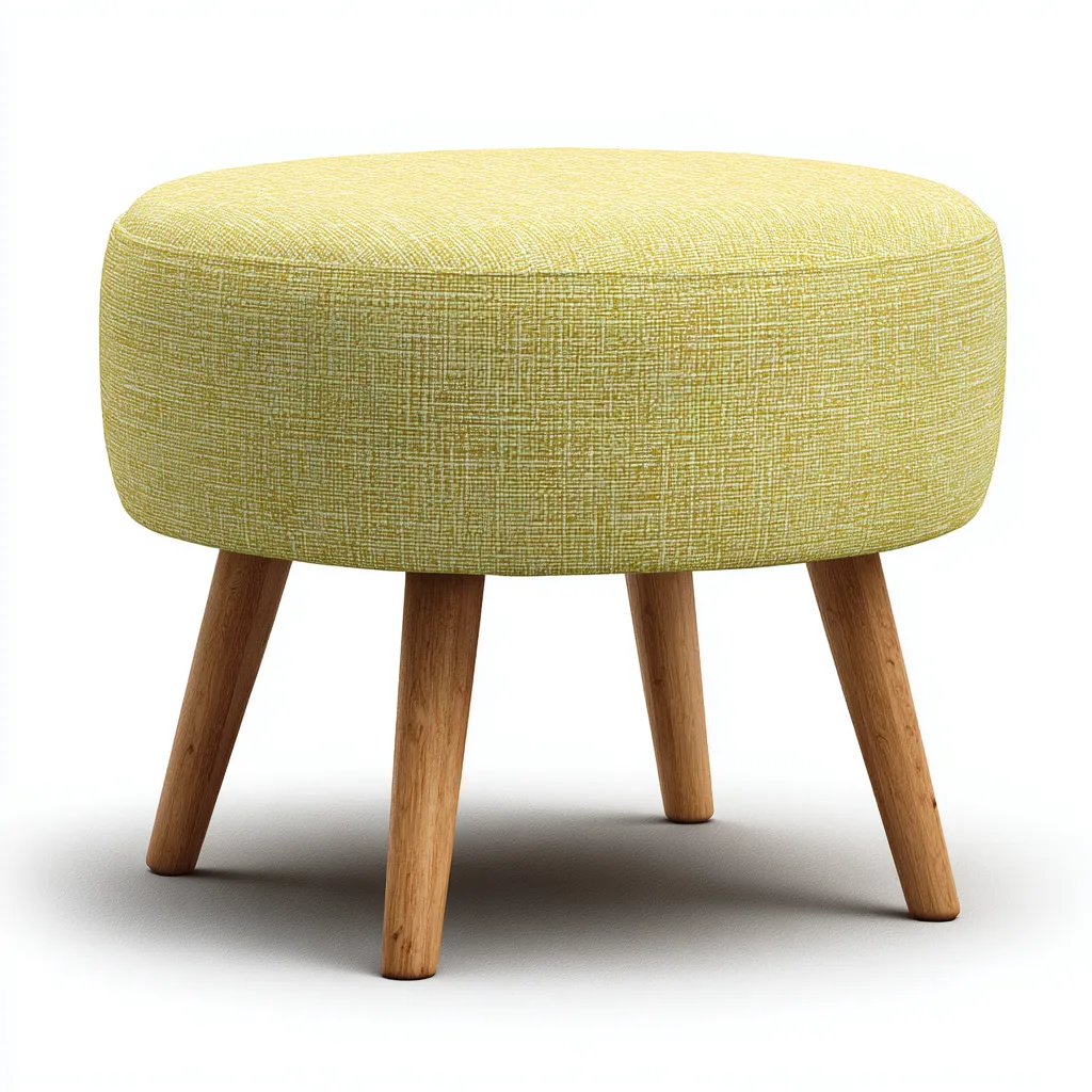 Pouf tissu 38x38x42 cm - Jaune - design moderne-Luxeero