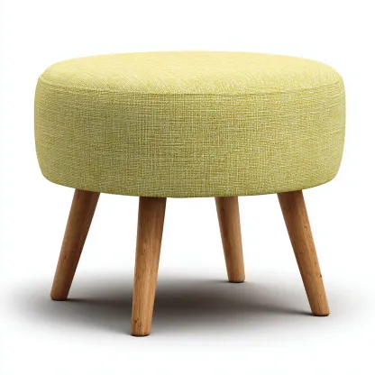 Pouf tissu 38x38x42 cm - Jaune - design moderne-Luxeero