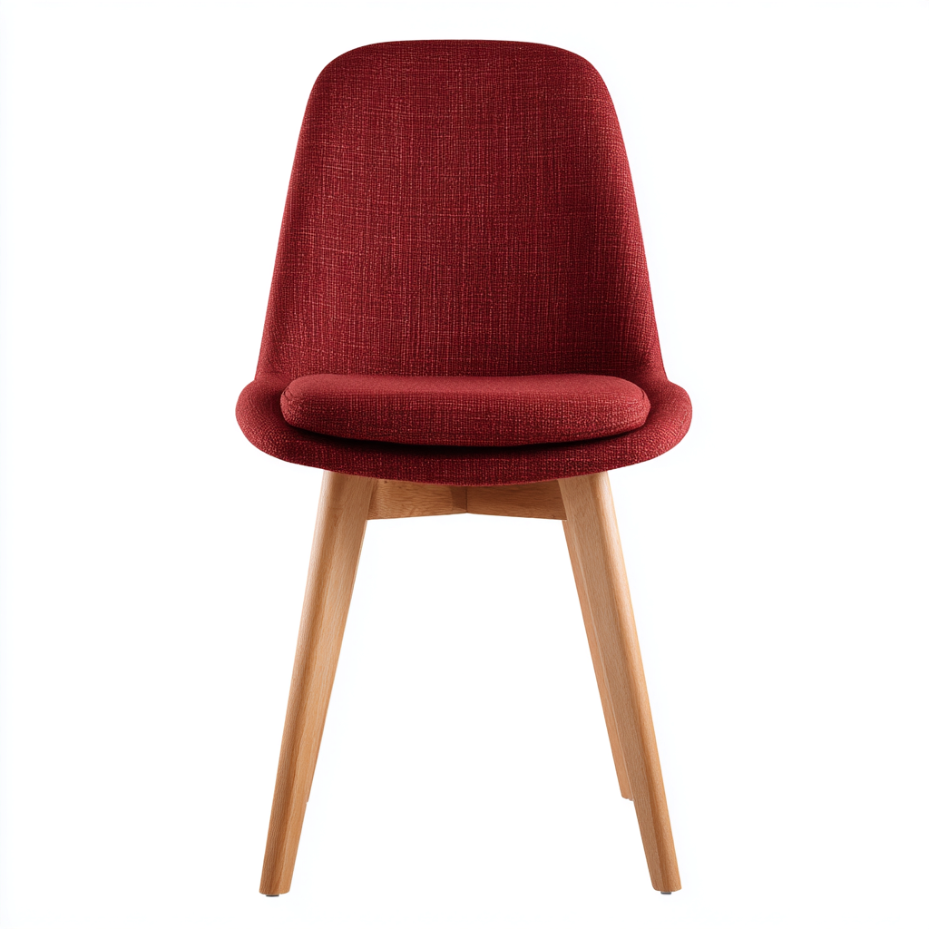 Chaise de salle a manger tissu 47x52x83 cm rouge moderne pour salle a manger-Luxeero