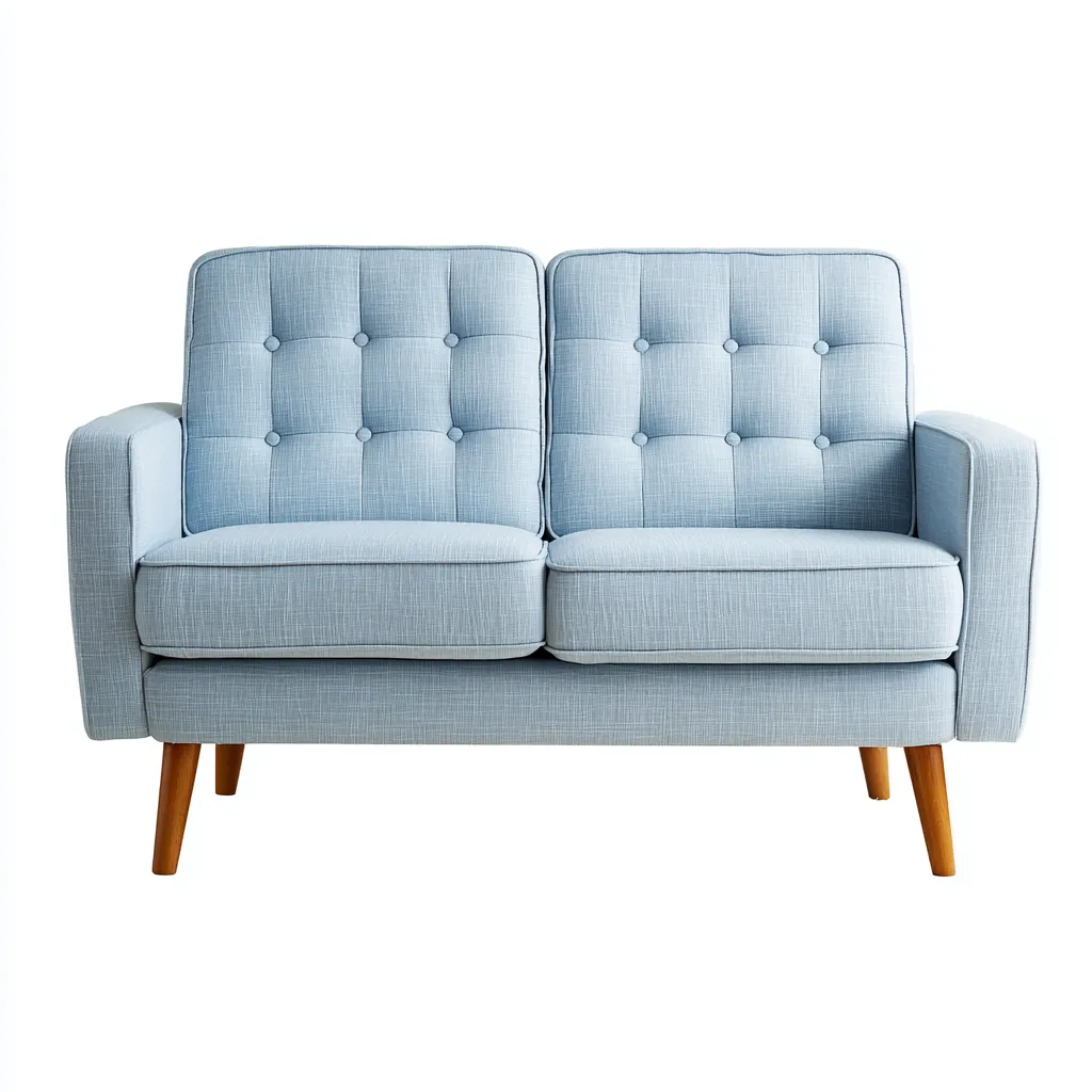 Canapé droit tissu 150x80x82 cm bleu design moderne-Luxeero